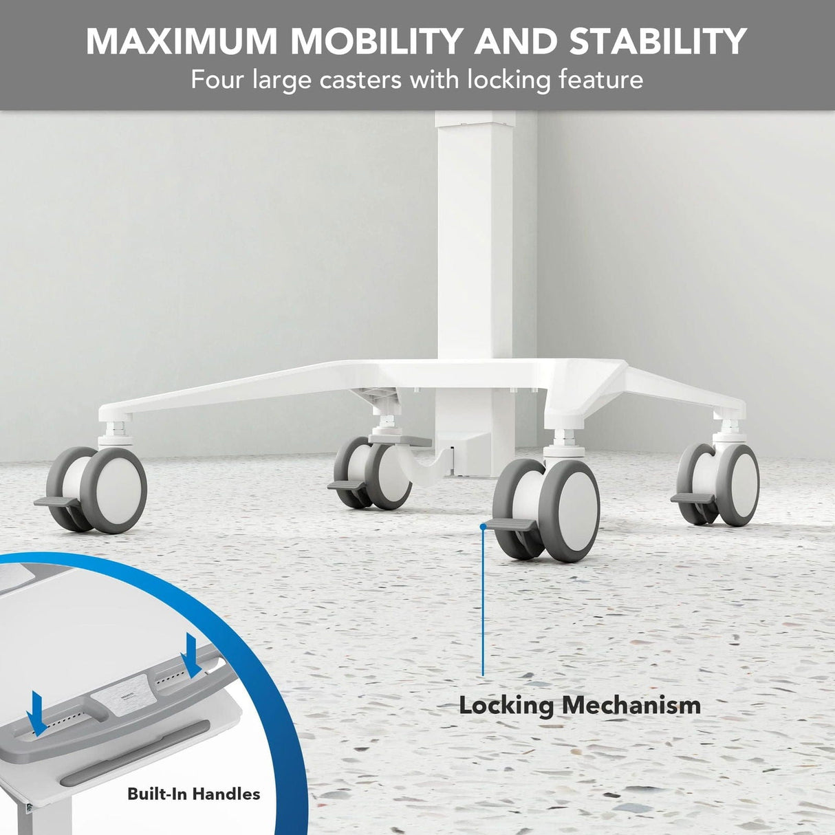 - MedHub Mobile Workstation with Monitor Arm - Mount-It! - MI-16016