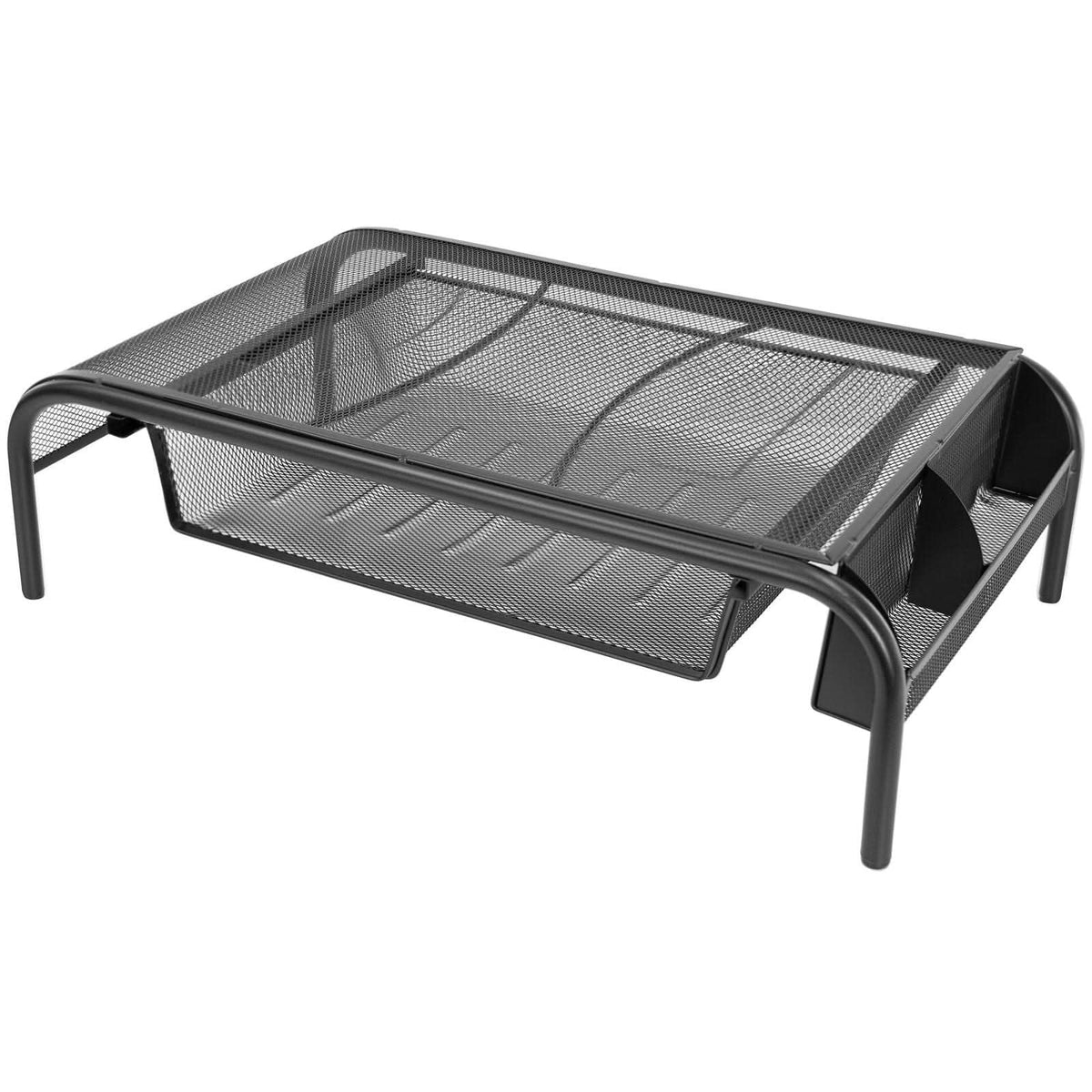 Monitor Riser Metal Metal Mesh Computer Monitor Stand and Riser with Pullout Drawer