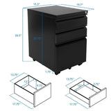 File Cabinet - Mobile File Cabinet with 3 Drawers - Mount-It! -
