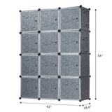 Storage - Modular Wardrobe Storage Organizer - 12 Cubes - Mount-It! - WI-4030XL