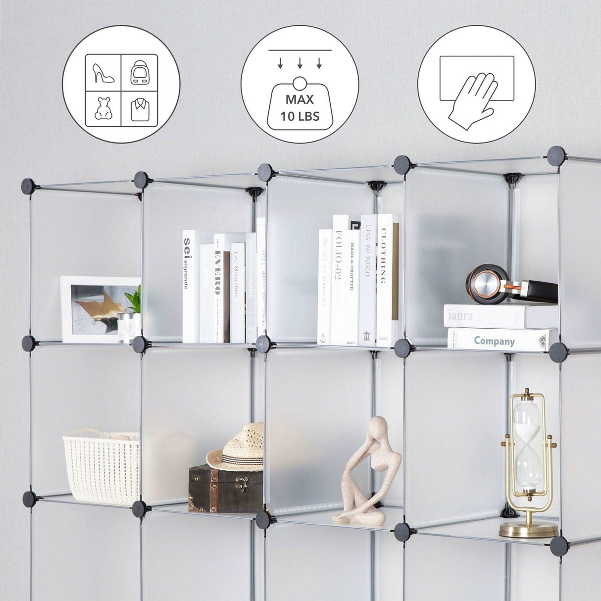 Storage - Modular Wardrobe Storage Organizer - 20 Cubes - Mount-It! - WI-4031XL