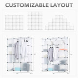 Storage - Modular Wardrobe Storage Organizer - 20 Cubes - Mount-It! - WI-4031XL