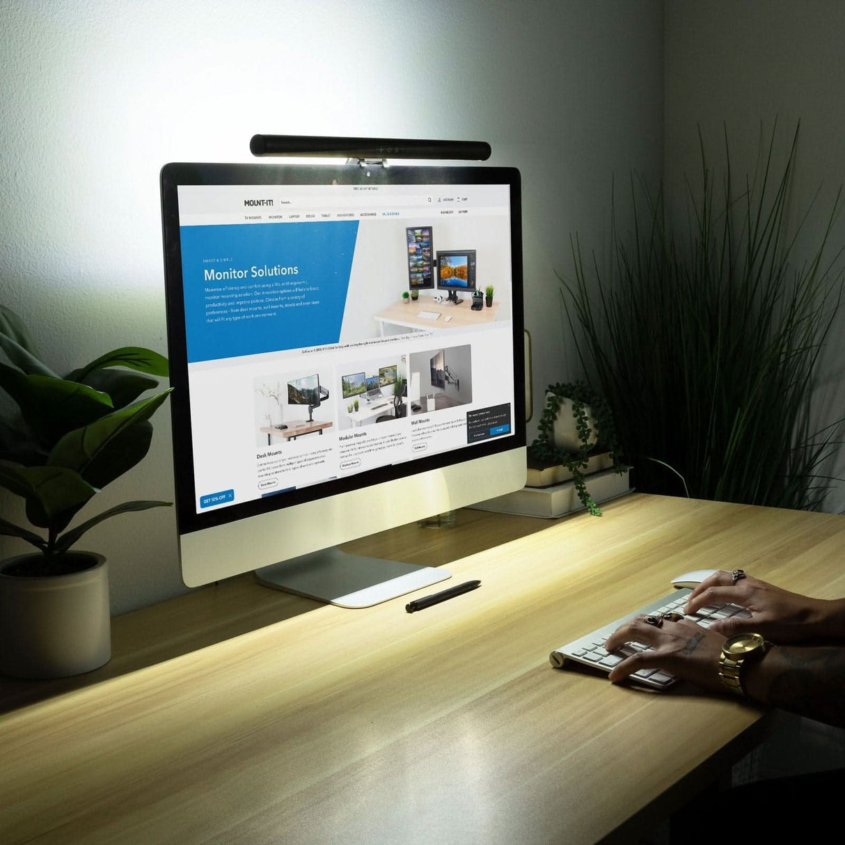 Minimal Walnut Monitor Light