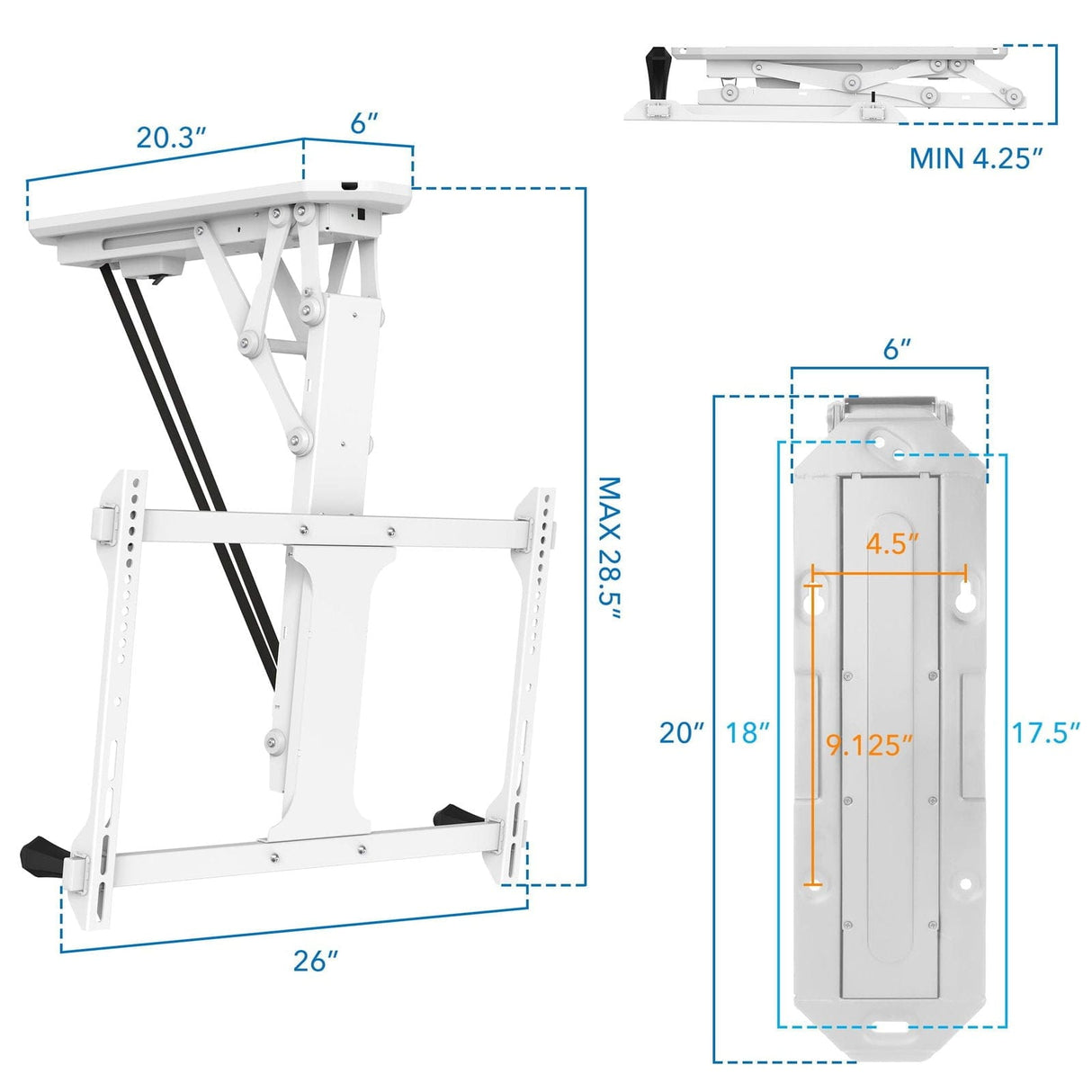 TV Mount - Motorized Ceiling TV Mount with Remote and App Controller - Mount-It! -
