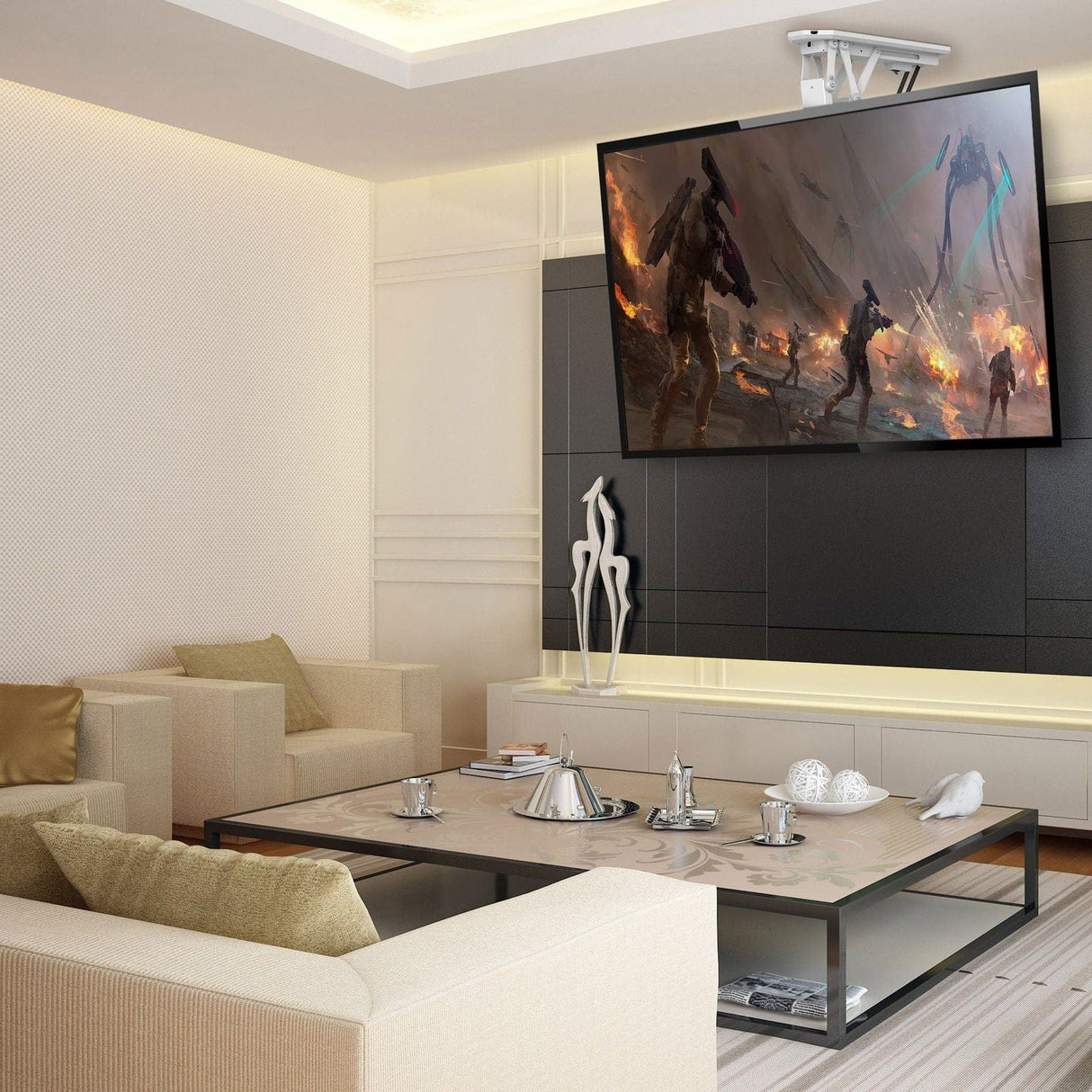 TV Mount - Motorized Ceiling TV Mount with Remote and App Controller - Mount-It! -