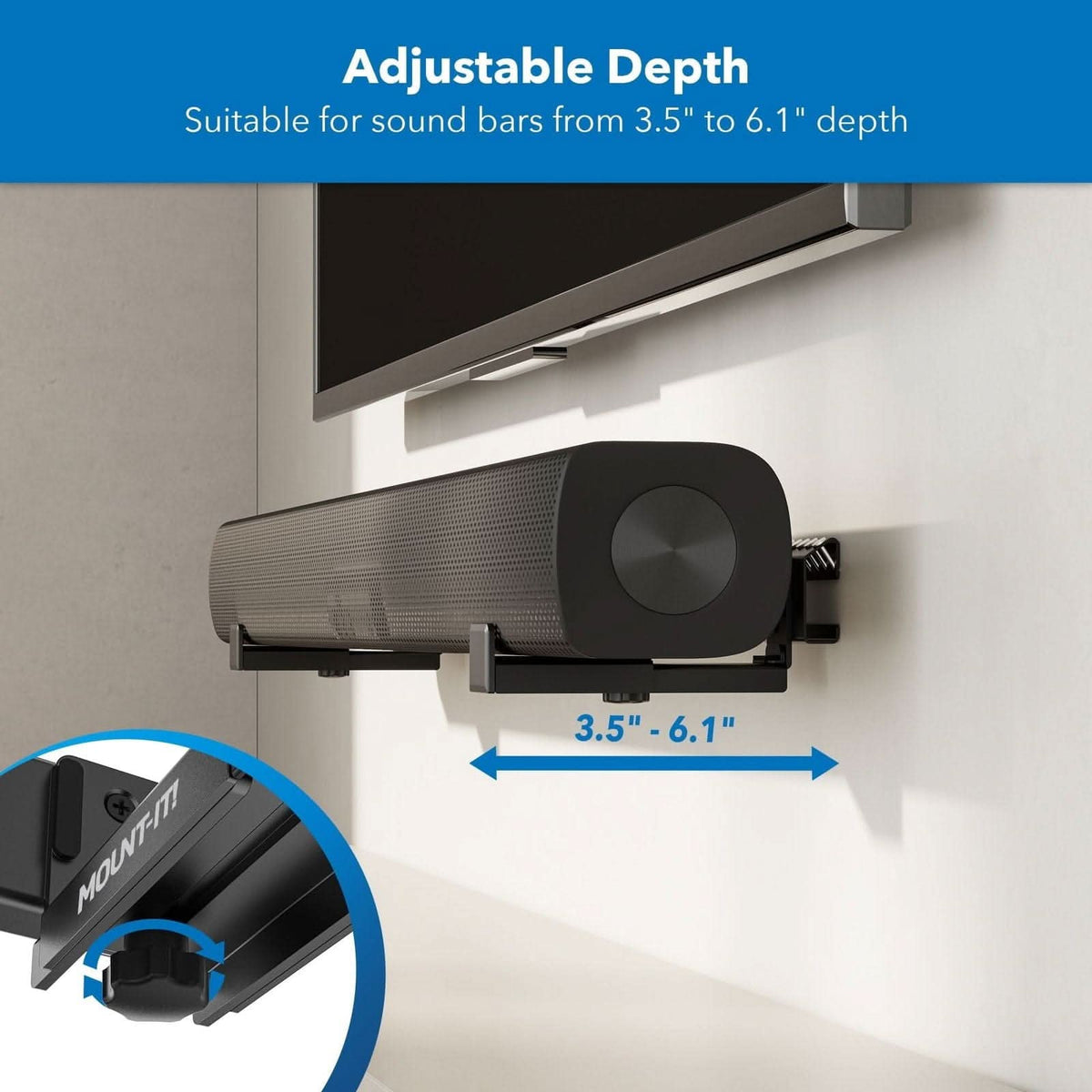 Sound Less Mount No Stud Sound Bar Wall Mount - Mount-It!