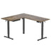 Oak Standing Desk - Large Electric Height Adjustable Corner Standing Desk - Mount-It! - MI-15010