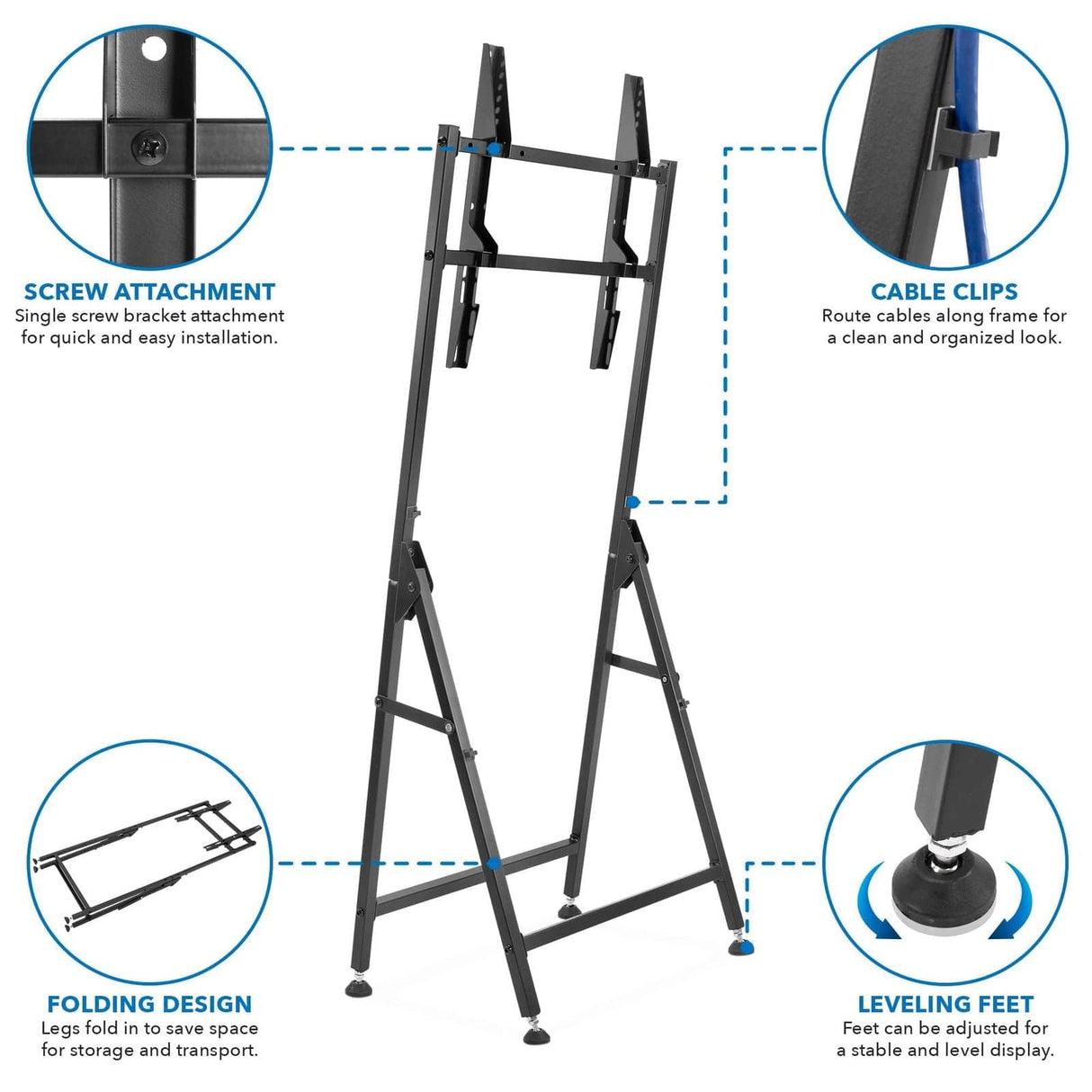 TV Stand - Portable TV Display Stand - Mount-It! - MI-1874