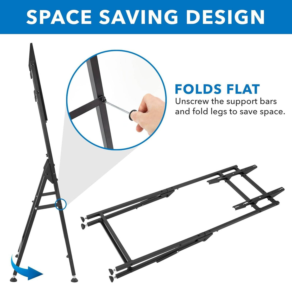 TV Stand - Portable TV Display Stand - Mount-It! - MI-1874