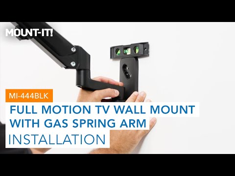 Full Motion TV Wall Mount with Gas Spring Arm | MI-444BLK (Installation)