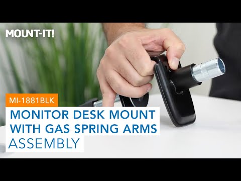 Monitor Desk Mount with Gas Spring MI-1881BLK Assembly Video