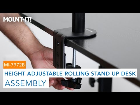 Height Adjustable Rolling Stand up Desk | MI-7972B (Assembly)