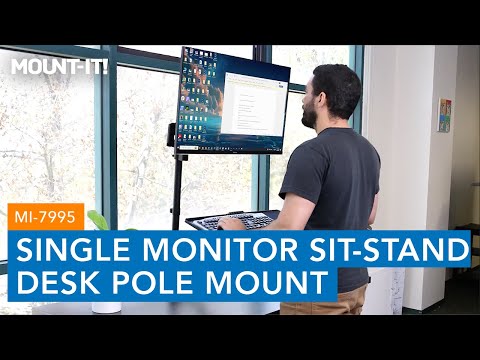 Single Monitor Sit-Stand Desk Mount with Keyboard Tray | MI-7995 (Features)