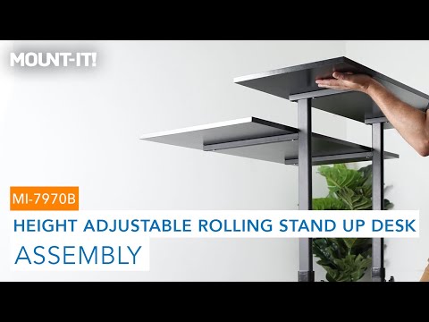 Height Adjustable Rolling Stand up Desk | MI-7970B (Assembly)