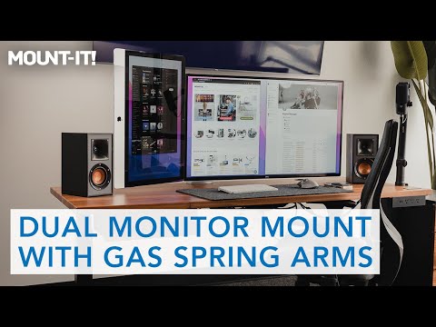 Dual Monitor Desk Mount With Gas Spring Arms