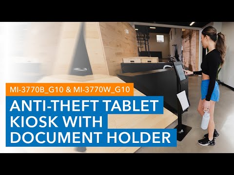 Anti-Theft Tablet Kiosk with Document Holder for iPad, iPad Air, iPad Pro