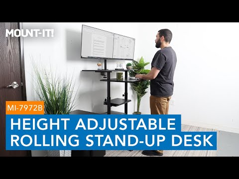 Height Adjustable Rolling Stand up Desk | MI-7972B (Features)