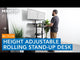 Height Adjustable Rolling Stand up Desk | MI-7972B (Features)