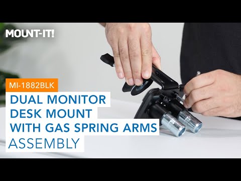 Dual Monitor Desk Mount with Gas Spring Arms MI-1882BLK Assembly Video