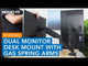 Dual monitor desk mount with gas spring arms MI-1882BLK features video