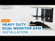 Heavy Duty Dual Monitor Arm For Screens Up To 35"
