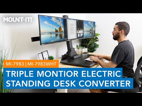 Electric Standing Desk Converter for 3 Monitors