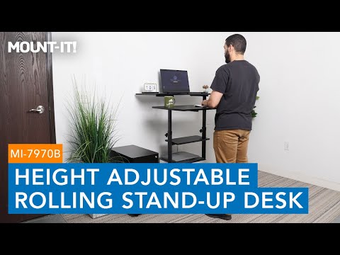 Height Adjustable Rolling Stand up Desk | MI-7970B (Features)