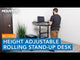 Height Adjustable Rolling Stand up Desk | MI-7970B (Features)