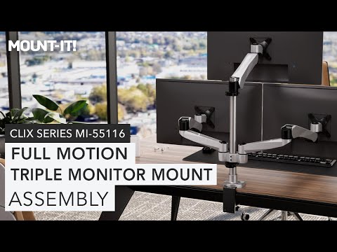 Full Motion Triple Monitor Mount with Gas Spring
