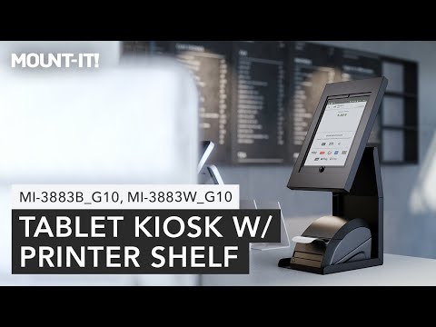 Tablet Kiosk With Printer Shelf