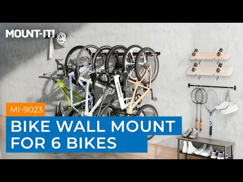 WheelsUp Series Bike Wall Mount with Shelf for 6 Bikes MI-9025 Features Video