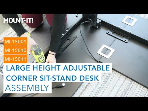 Large Height Adjustable Corner Sit-Stand Desk