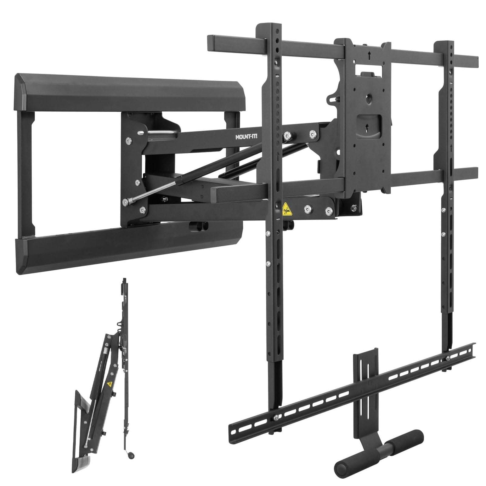 Mount-It! Pull Down Fireplace TV Mount - For TVs from 65" to 85" for 65" to 85" TVs | holds up to 110 lbs | MI-384L