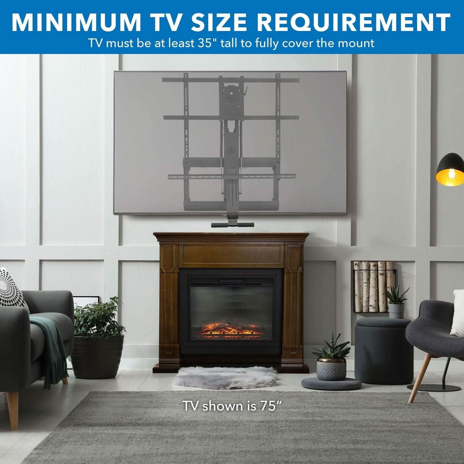Mount-It! Pull Down Fireplace TV Mount - For TVs from 65" to 85" for 65" to 85" TVs | holds up to 110 lbs | MI-384L - Thumbnail 5
