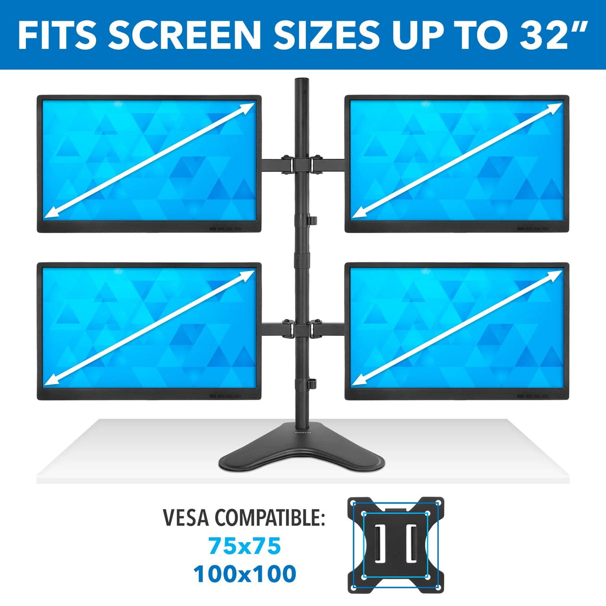 Monitor Stands - Quad Monitor Desk Stand - Mount-It! - MI-2784