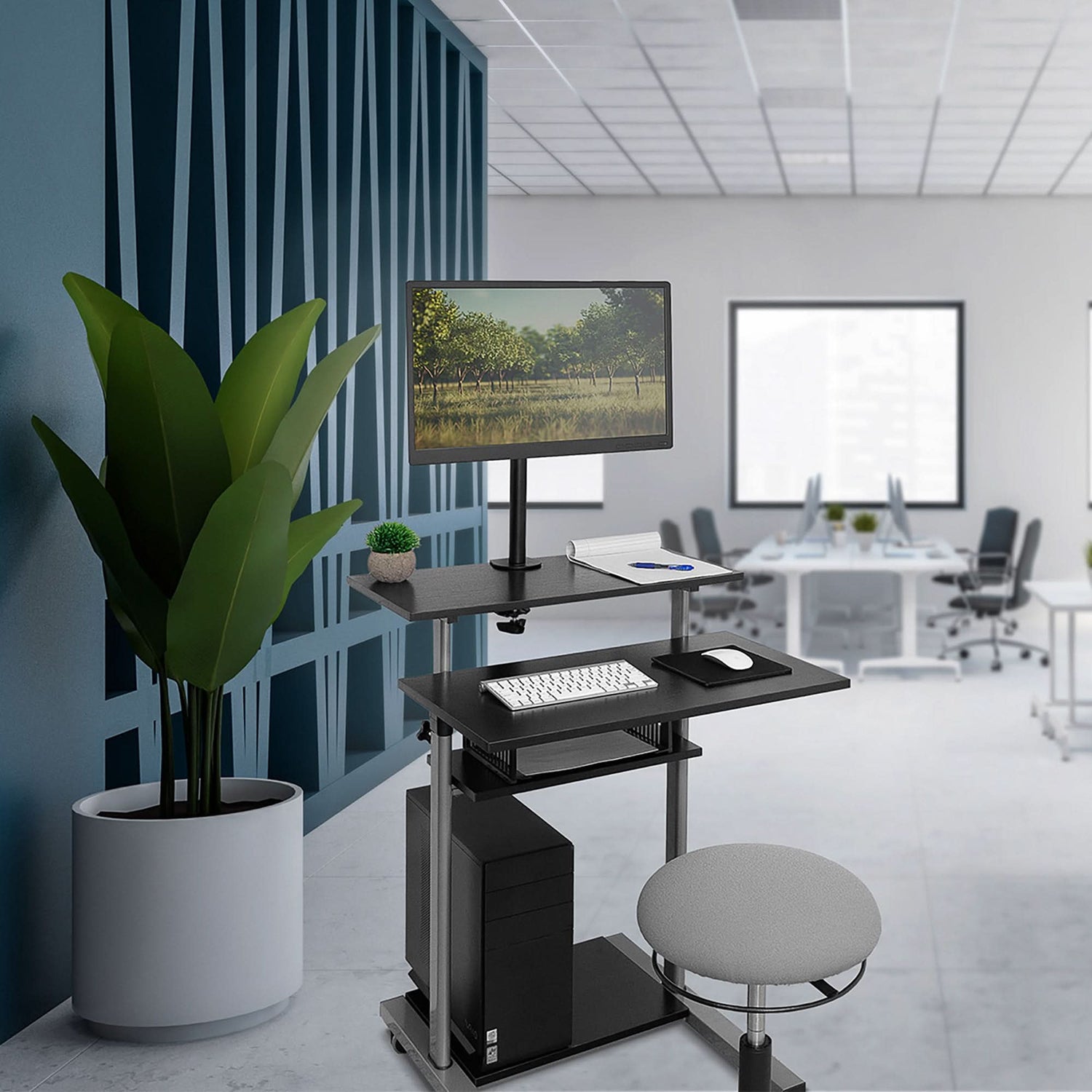 Mount-It! Rolling Computer Work Station with Monitor Mount | MI-7942