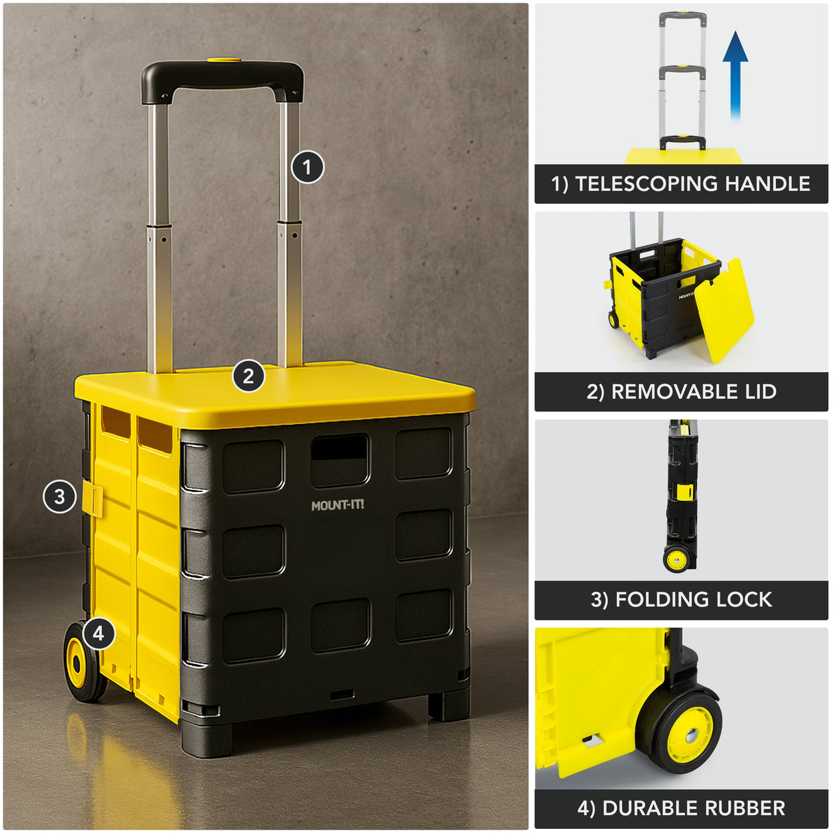 Hand Truck - Rolling Utility Cart - Mount-It! - MI-905