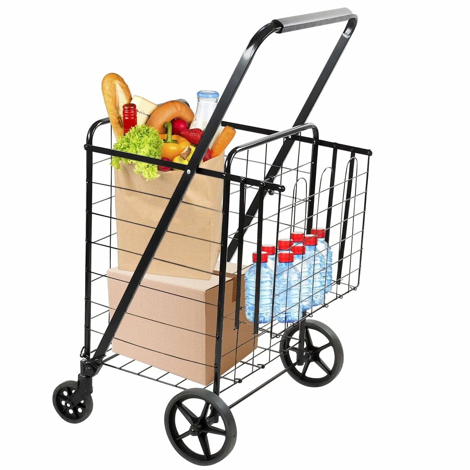 Mount-It! Rolling Utility Shopping Cart | MI-907 - Thumbnail 2