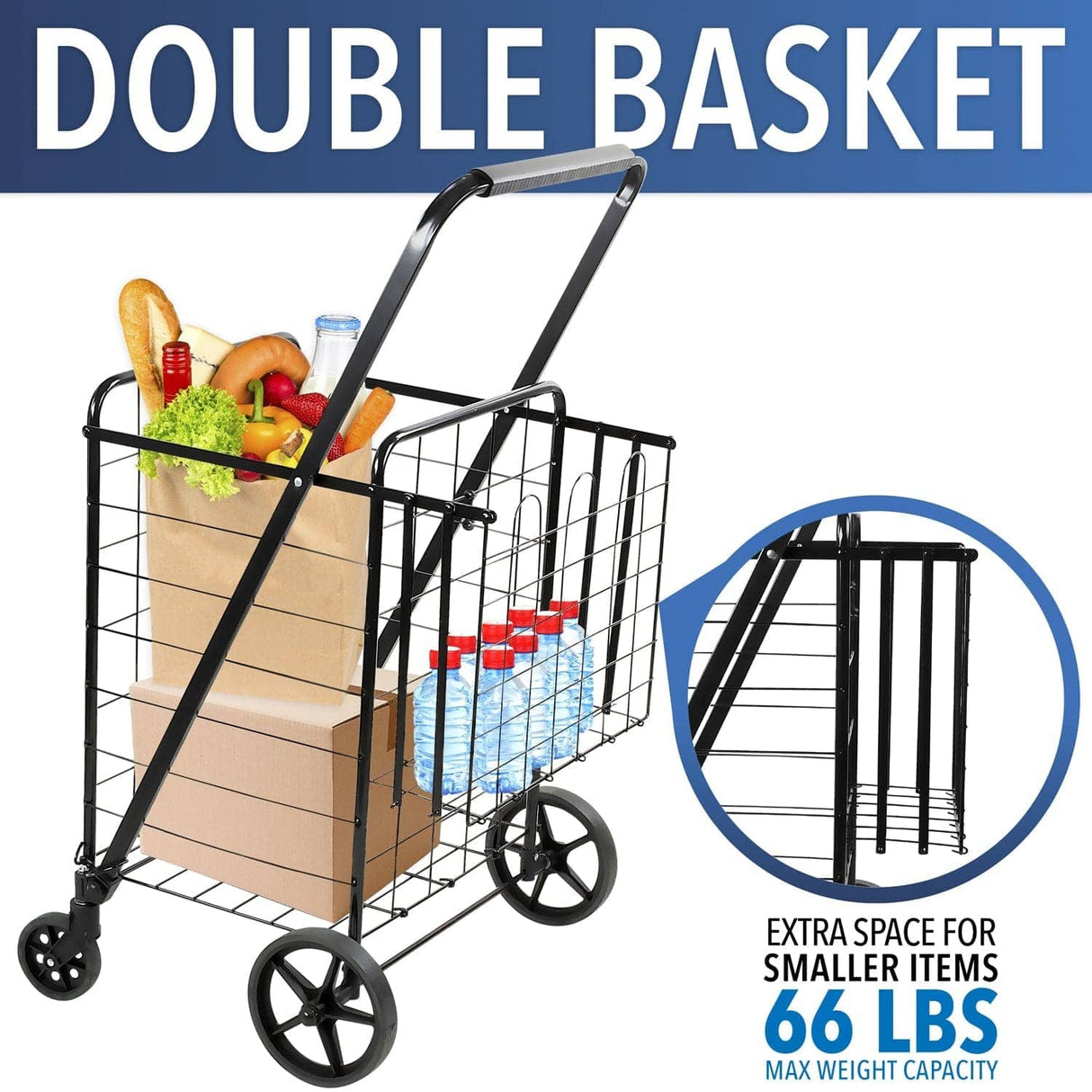 Hand Truck - Rolling Utility Shopping Cart - Mount-It! - MI-907