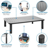 Monitor Risers - Set of 2 Adjustable Monitor Risers - Mount-It! - MI-7364