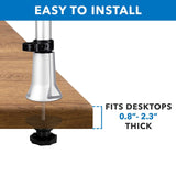 Silver Monitor Mount - Adjustable Single Monitor Desk Mount - Mount-It! - MI-32111