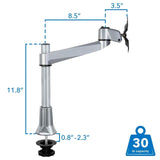 Silver Monitor Mount - Adjustable Single Monitor Desk Mount - Mount-It! - MI-32111