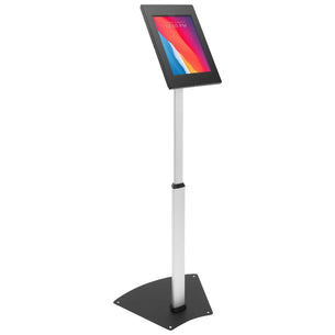 Silver Tablet Stand - Anti-Theft Tablet Floor Stand with Height Adjustment - Mount-It! - MI-3783\_G10