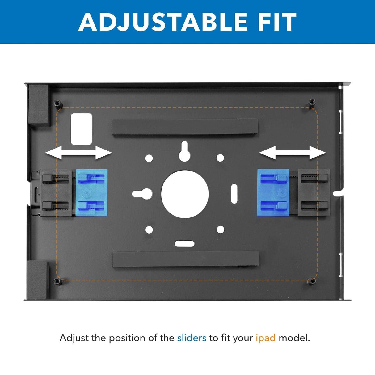Silver Tablet Stand - Anti-Theft Tablet Floor Stand with Height Adjustment - Mount-It! - MI-3783_G10