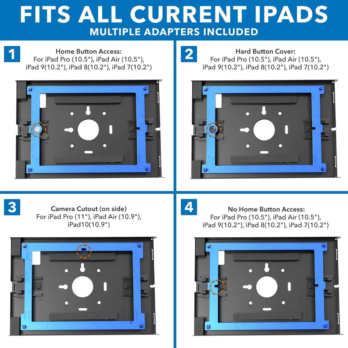 Silver Tablet Stand - Anti-Theft Tablet Floor Stand with Height Adjustment - Mount-It! - MI-3783_G10