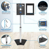 Silver Tablet Stand - Anti-Theft Tablet Floor Stand with Height Adjustment - Mount-It! - MI-3783_G10