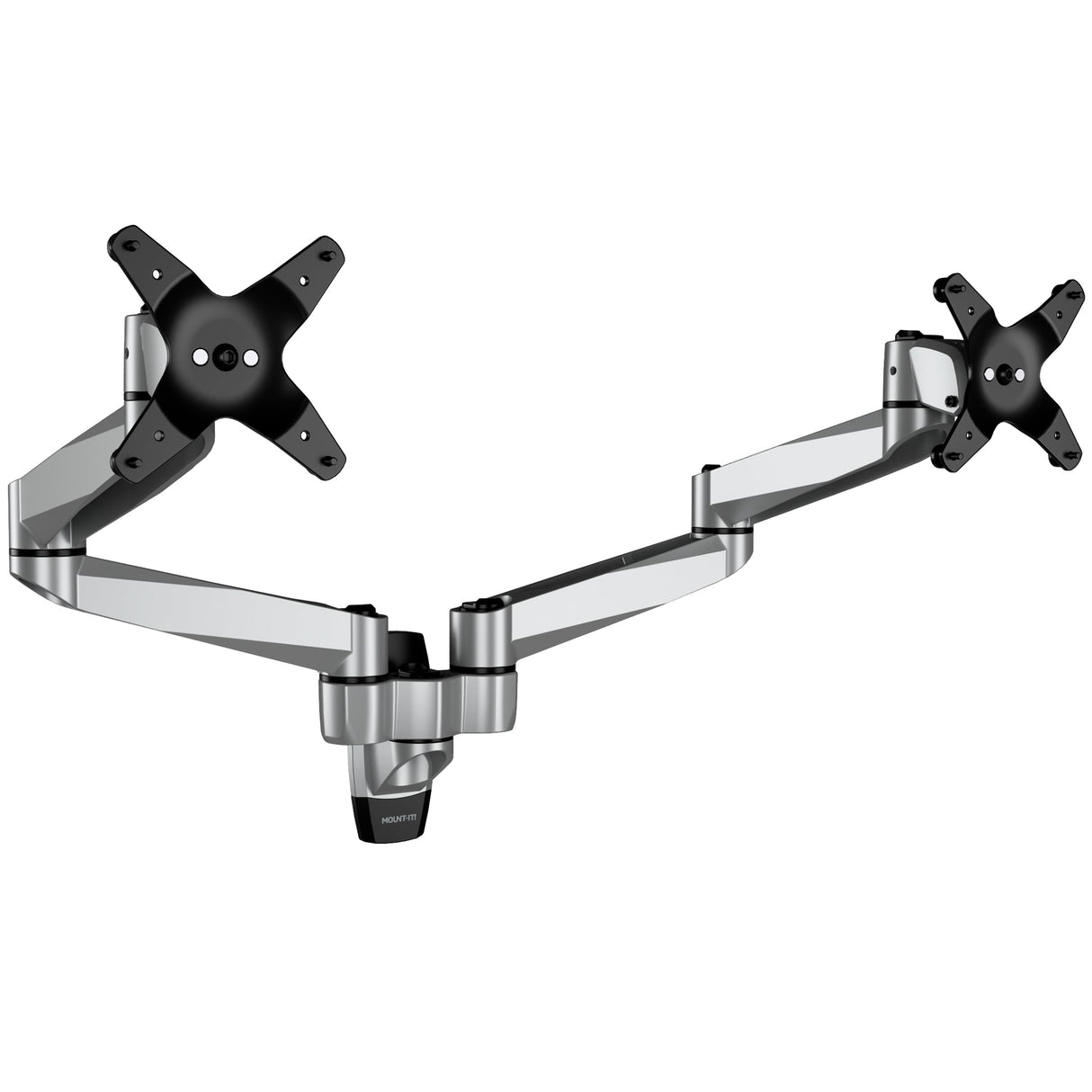 Silver Monitor Mount - CLiX Series Full Motion Dual Monitor Wall Mount - Mount-It! - MI-43114