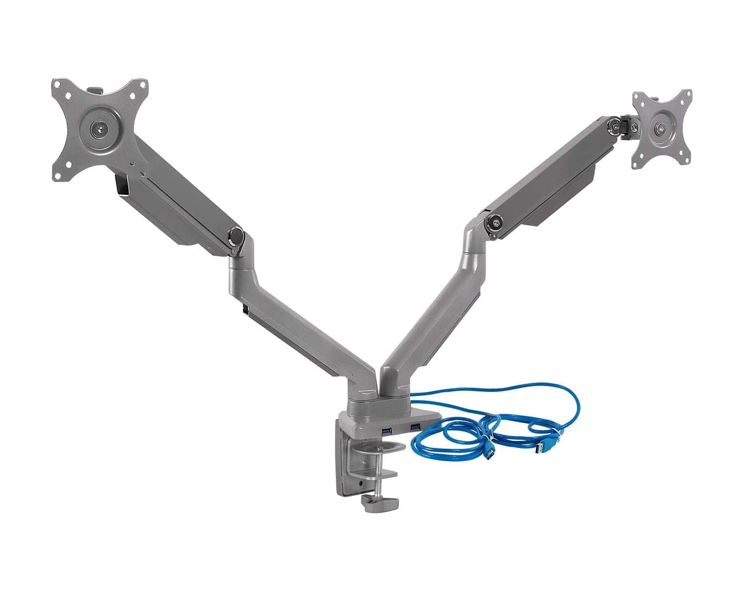 Mount-It! Dual Monitor Desk Mount w/ USB Ports for monitors up to 32" | holds up to 17.6 lbs per monitor | MI-2762 - Thumbnail 4