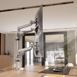 Silver Monitor Mount - Full Motion Quad Monitor Desk Mount - Mount-It! - MI-63156