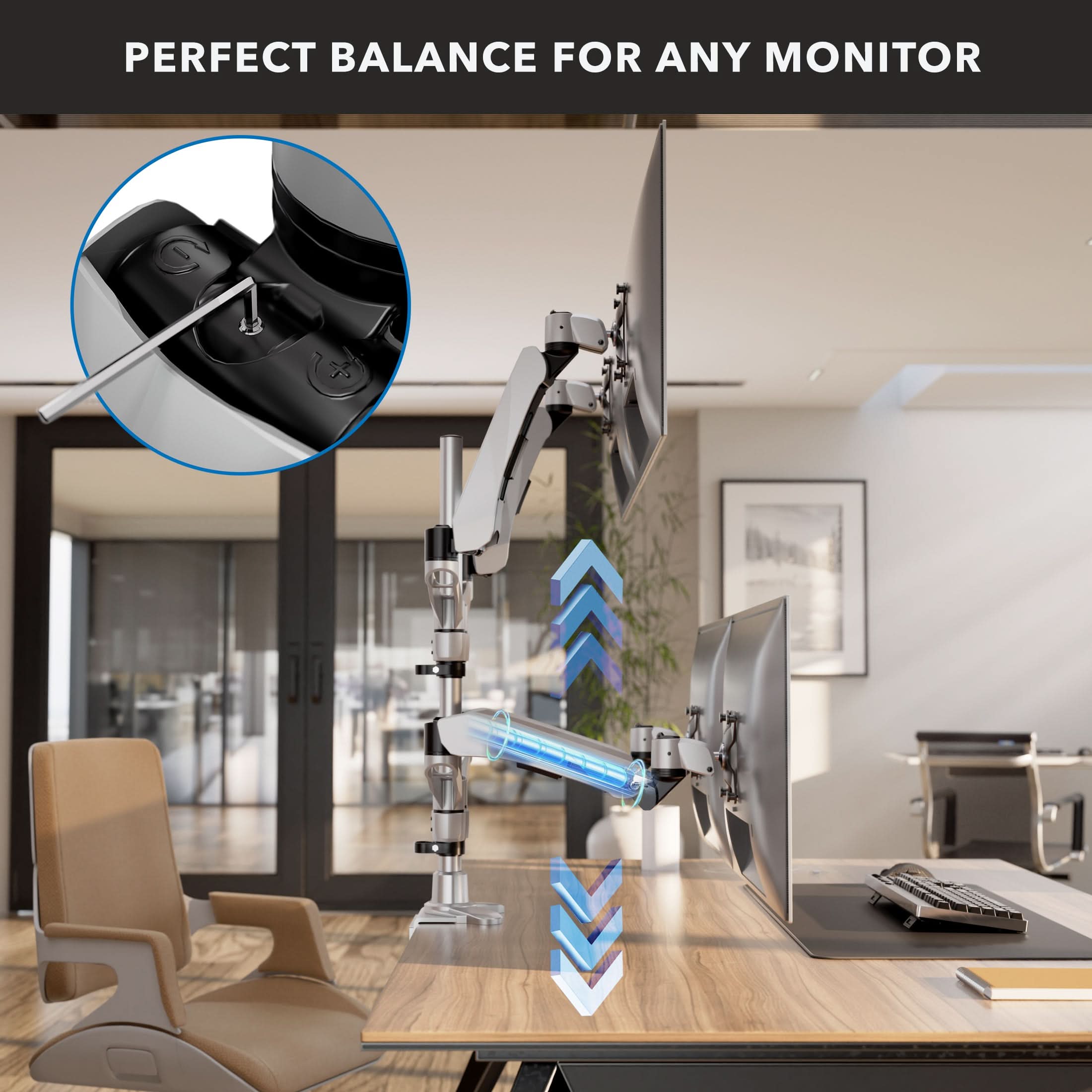Mount-It! Full Motion Quad Monitor Desk Mount with Gas Spring Arms